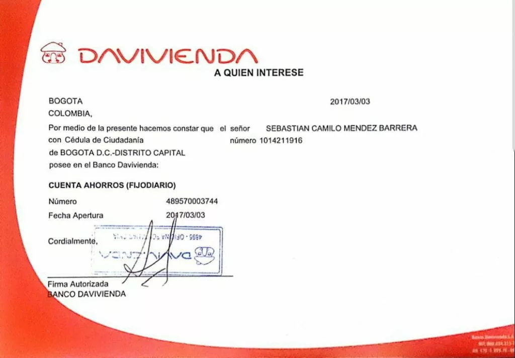 Certificación Bancaria DAVIVIENDA Cómo se saca 2024